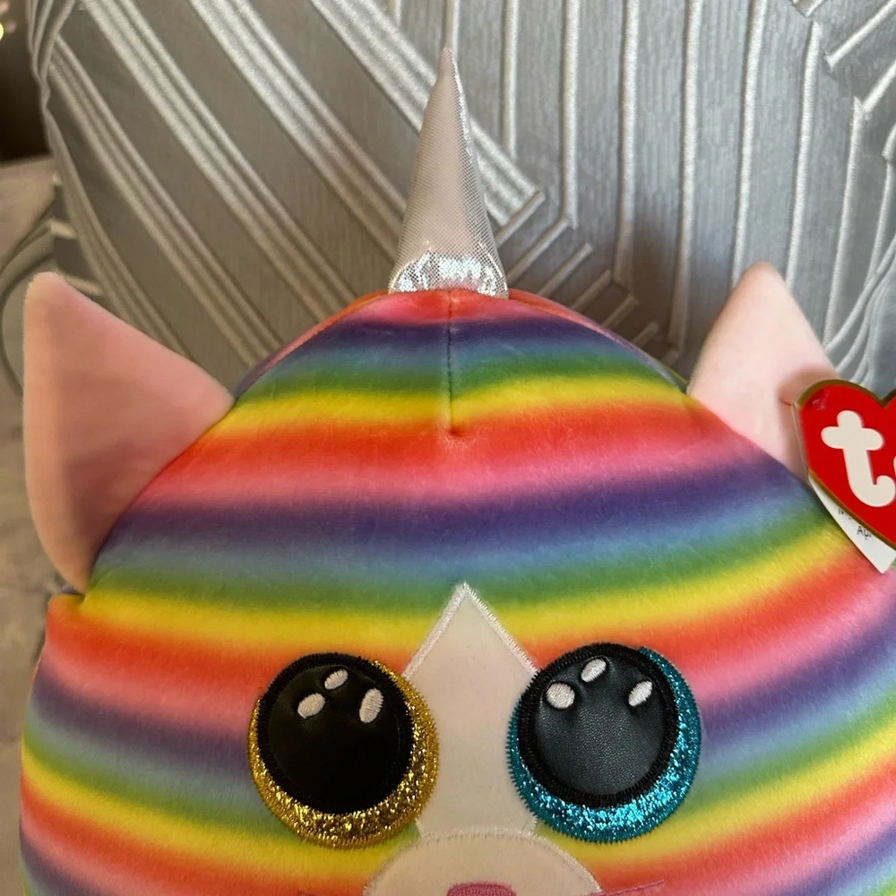 Ty Squish-a-Boo Plush - “Heather” a Multicolor Striped Cat Plush